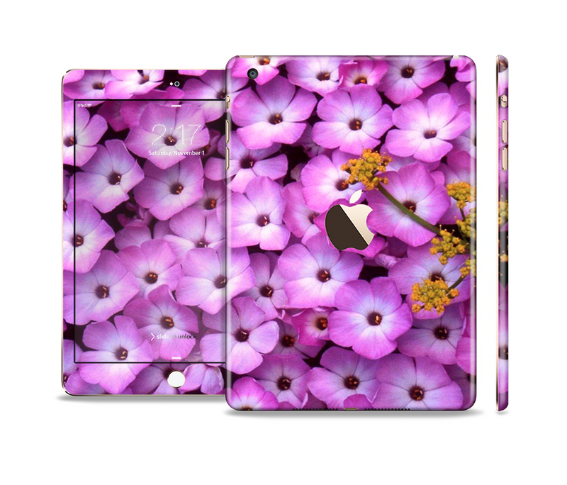 The Purple Flowers Full Body Skin Set for the Apple iPad Mini 3