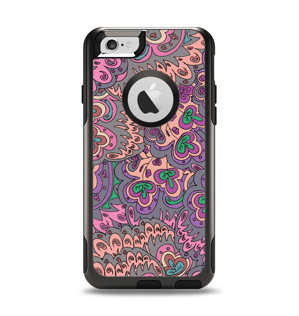 The Purple, Green, and Blue Vector Floral Pattern Apple iPhone 6 Otterbox Commuter Case Skin Set