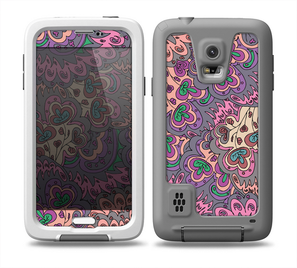 The Purple, Green, and Blue Vector Floral Pattern Skin for the Samsung Galaxy S5 frē LifeProof Case