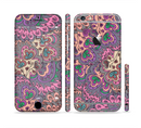 The Purple, Green, and Blue Vector Floral Pattern Sectioned Skin Series for the Apple iPhone 6s Plus