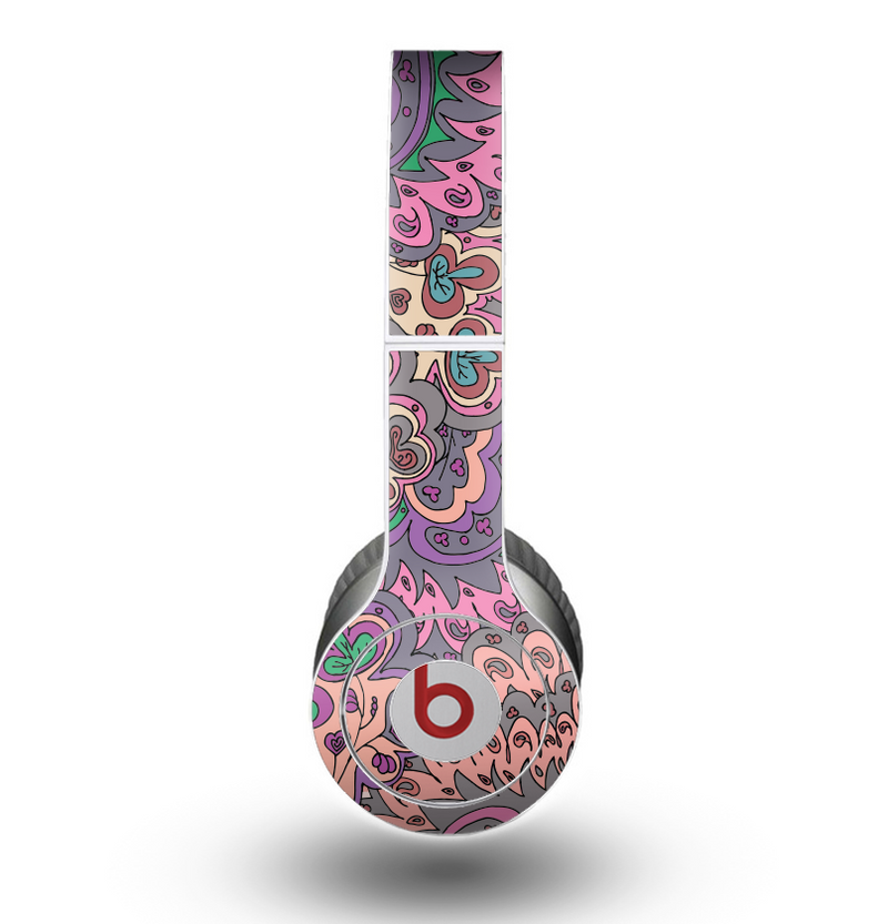 The Purple, Green, and Blue Vector Floral Pattern Skin for the Beats by Dre Original Solo-Solo HD Headphones