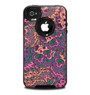 The Purple, Green, and Blue Vector Floral Pattern Skin for the iPhone 4-4s OtterBox Commuter Case