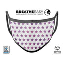 The Purple Grunge All Over Stars  - Made in USA Mouth Cover Unisex Anti-Dust Cotton Blend Reusable & Washable Face Mask with Adjustable Sizing for Adult or Child