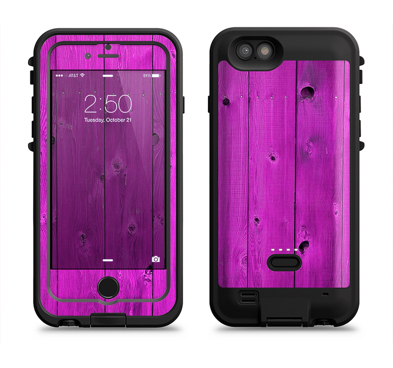 The Purple Highlighted Wooden Planks Apple iPhone 6/6s LifeProof Fre POWER Case Skin Set