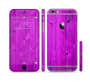 The Purple Highlighted Wooden Planks Sectioned Skin Series for the Apple iPhone 6 Plus