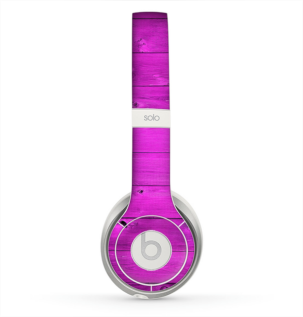 The Purple Highlighted Wooden Planks Skin for the Beats by Dre Solo 2 Headphones