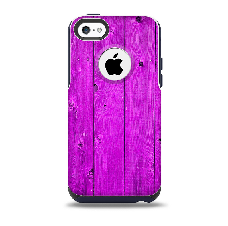 The Purple Highlighted Wooden Planks Skin for the iPhone 5c OtterBox Commuter Case