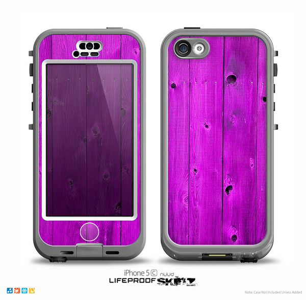 The Purple Highlighted Wooden Planks Skin for the iPhone 5c nüüd LifeProof Case