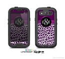 The Purple Leopard Custom Monogram Skin For The Samsung Galaxy S3 LifeProof Case
