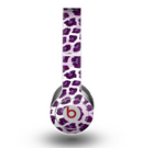 The Purple Leopard Monogram Skin for the Beats by Dre Original Solo-Solo HD Headphones