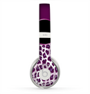 The Purple Leopard Monogram Skin for the Beats by Dre Solo 2 Headphones
