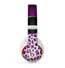 The Purple Leopard Monogram Skin for the Beats by Dre Studio (2013+ Version) Headphones