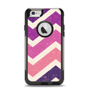 The Purple Scratched Texture Chevron Zigzag Pattern Apple iPhone 6 Otterbox Commuter Case Skin Set