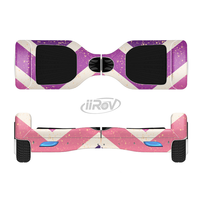 The Purple Scratched Texture Chevron Zigzag Pattern Full-Body Skin Set for the Smart Drifting SuperCharged iiRov HoverBoard