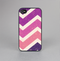 The Purple Scratched Texture Chevron Zigzag Pattern Skin-Sert for the Apple iPhone 4-4s Skin-Sert Case