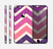 The Purple Scratched Texture Chevron Zigzag Pattern Skin for the Apple iPhone 6