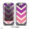 The Purple Scratched Texture Chevron Zigzag Pattern Skin for the iPhone 5c nüüd LifeProof Case