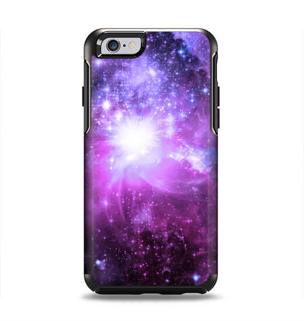 The Purple Space Neon Explosion Apple iPhone 6 Otterbox Symmetry Case Skin Set