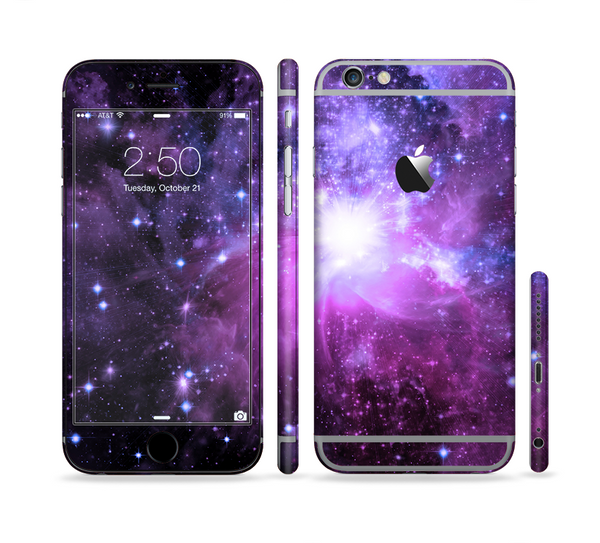 The Purple Space Neon Explosion Sectioned Skin Series for the Apple iPhone 6s