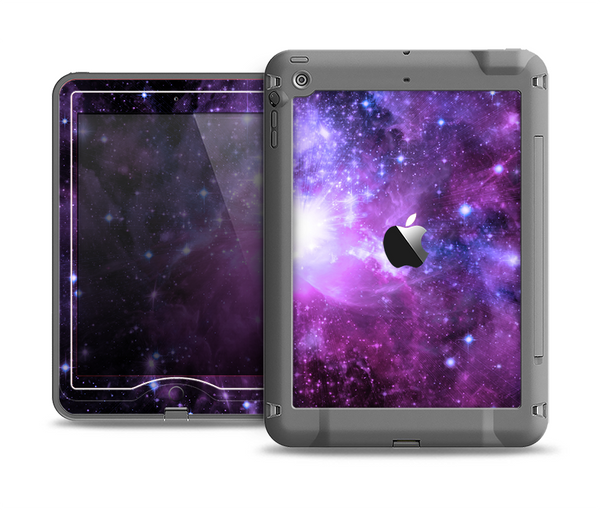 The Purple Space Neon Explosion Apple iPad Air LifeProof Nuud Case Skin Set