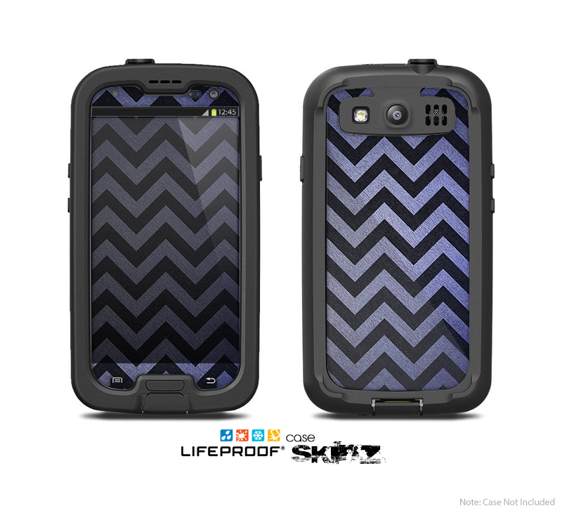 The Purple Textured Chevron Pattern Skin For The Samsung Galaxy S3 LifeProof Case