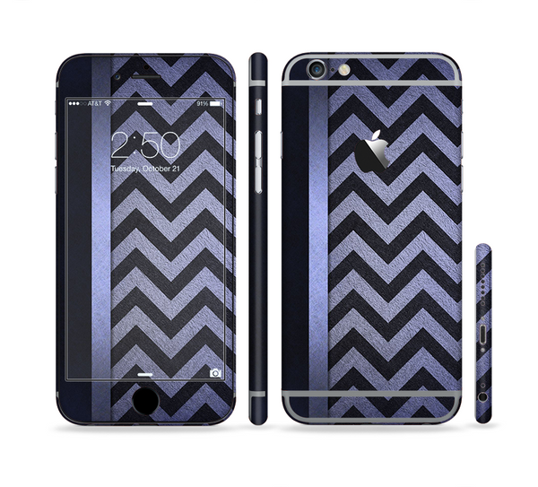 The Purple Textured Chevron Pattern Sectioned Skin Series for the Apple iPhone 6 Plus
