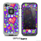 The Purple Vintage Vector Heart Buttons Skin for the iPhone 4 or 5 LifeProof Case