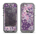 The Purple & White Butterfly Elegance Apple iPhone 5c LifeProof Nuud Case Skin Set