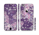 The Purple & White Butterfly Elegance Sectioned Skin Series for the Apple iPhone 6s Plus
