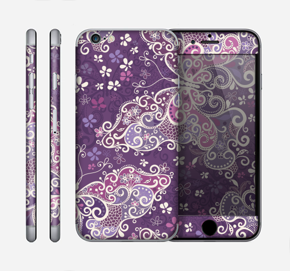 The Purple & White Butterfly Elegance Skin for the Apple iPhone 6