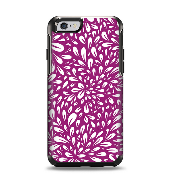 The Purple & White Floral Sprout Apple iPhone 6 Otterbox Symmetry Case Skin Set