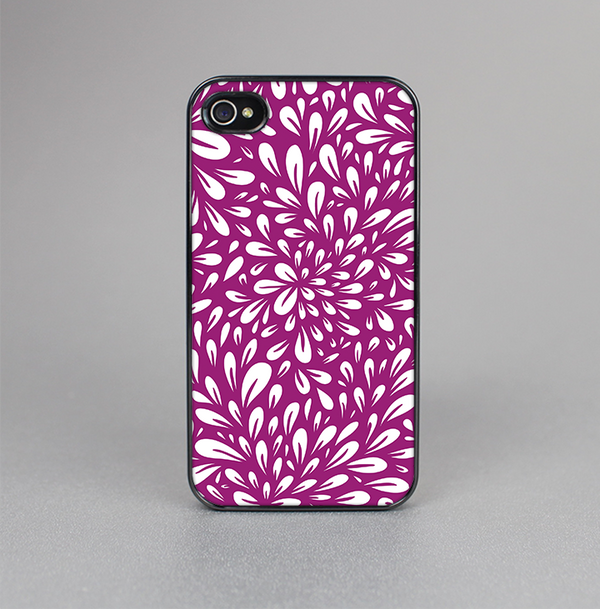 The Purple & White Floral Sprout Skin-Sert for the Apple iPhone 4-4s Skin-Sert Case
