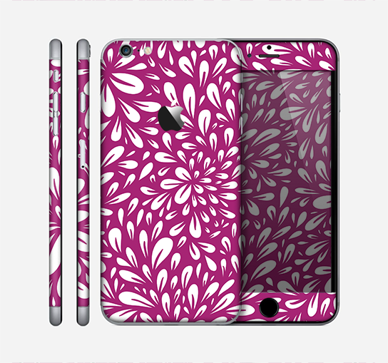 The Purple & White Floral Sprout Skin for the Apple iPhone 6 Plus