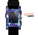 The Purple & Blue Vector Floral Design Skin for the Pebble SmartWatch