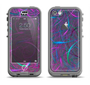 The Purple and Blue Electric Swirels Apple iPhone 5c LifeProof Nuud Case Skin Set
