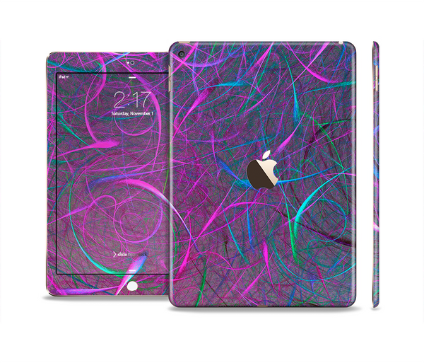 The Purple and Blue Electric Swirels Skin Set for the Apple iPad Pro