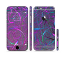 The Purple and Blue Electric Swirels Sectioned Skin Series for the Apple iPhone 6s Plus