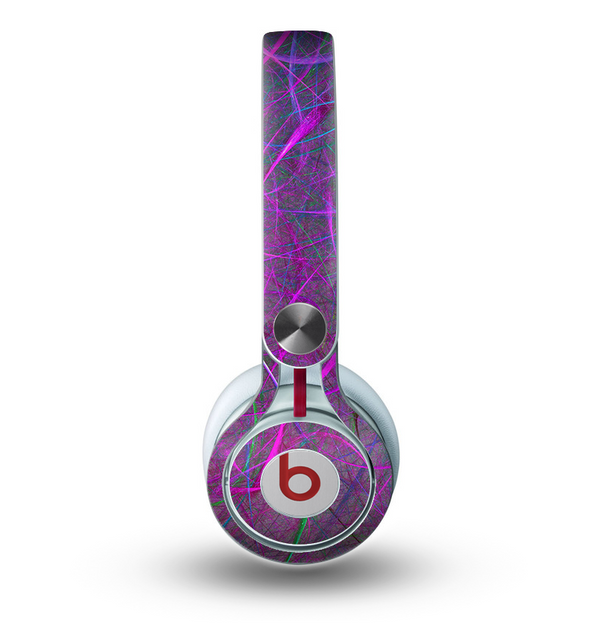 The Purple and Blue Electric Swirels Skin for the Beats by Dre Mixr Headphones