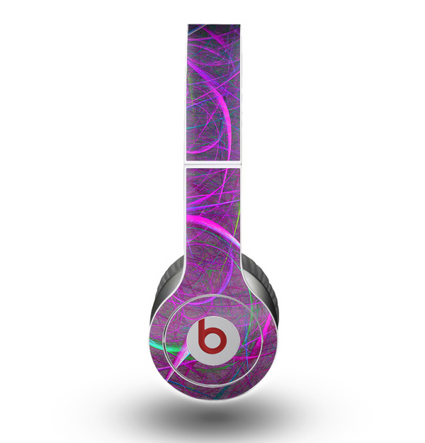 The Purple and Blue Electric Swirls Skin for the Beats by Dre Original Solo-Solo HD Headphones