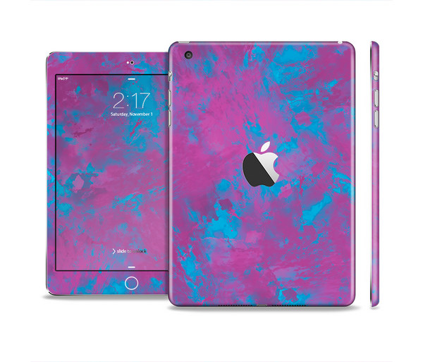 The Purple and Blue Paintburst Skin Set for the Apple iPad Mini 4