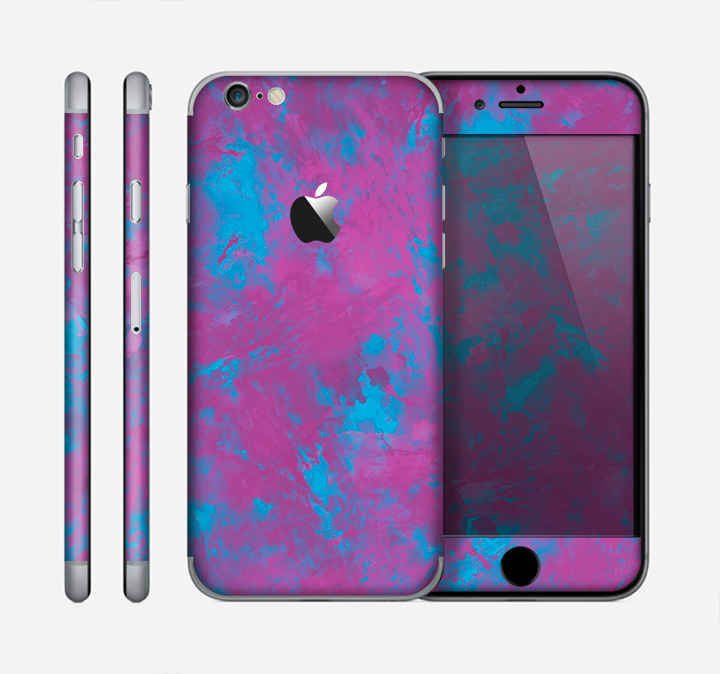 The Purple and Blue Paintburst Skin for the Apple iPhone 6