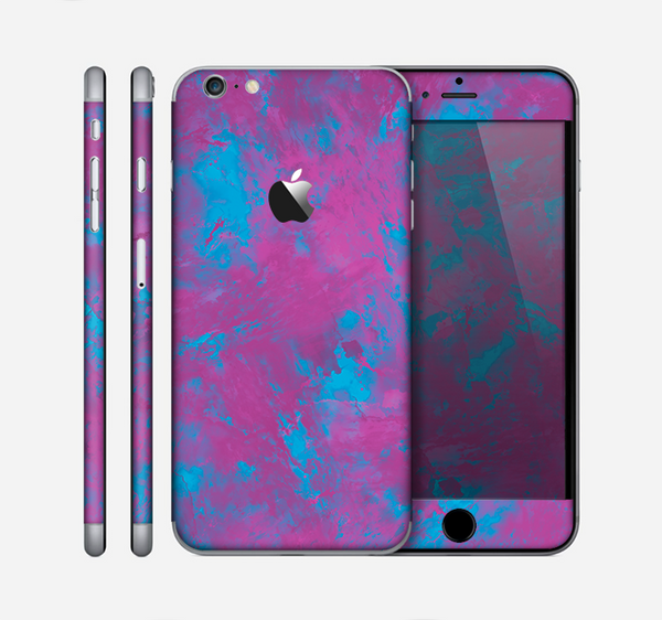 The Purple and Blue Paintburst Skin for the Apple iPhone 6 Plus