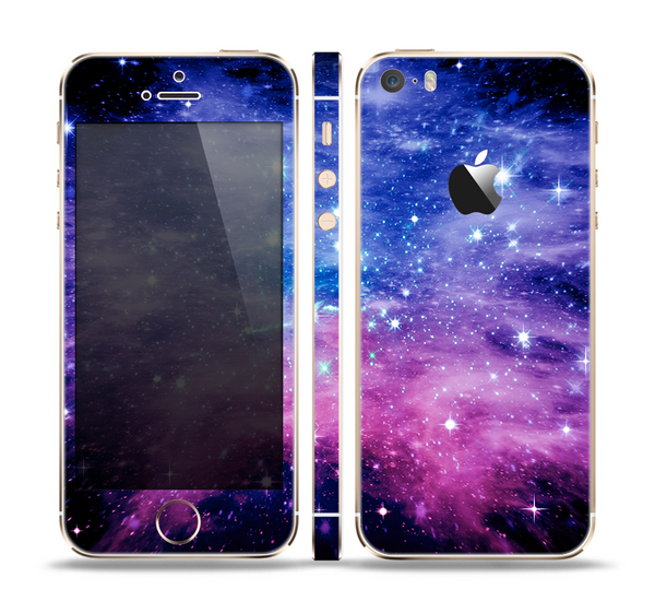 The Purple and Blue Scattered Stars Skin Set for the Apple iPhone 5s