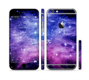 The Purple and Blue Scattered Stars Sectioned Skin Series for the Apple iPhone 6s Plus