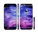 The Purple and Blue Scattered Stars Sectioned Skin Series for the Apple iPhone 6 Plus