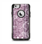The Purple and Gray Stripes with Overlapping Floral Apple iPhone 6 Otterbox Commuter Case Skin Set