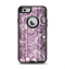 The Purple and Gray Stripes with Overlapping Floral Apple iPhone 6 Otterbox Defender Case Skin Set