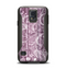The Purple and Gray Stripes with Overlapping Floral Samsung Galaxy S5 Otterbox Commuter Case Skin Set