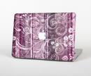 The Purple and Gray Stripes with Overlapping Floral Skin for the Apple MacBook Pro Retina 15"