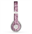 The Purple and Gray Stripes with Overlapping Floral Skin for the Beats by Dre Solo 2 Headphones